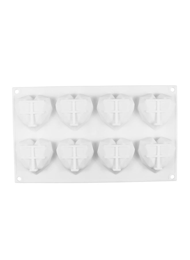 Bluelans 8 Cavity Diamond Heart Shape Baking Mold White 29.6 x 17.3 x 2.2 (Approx.)cm  - Image 3