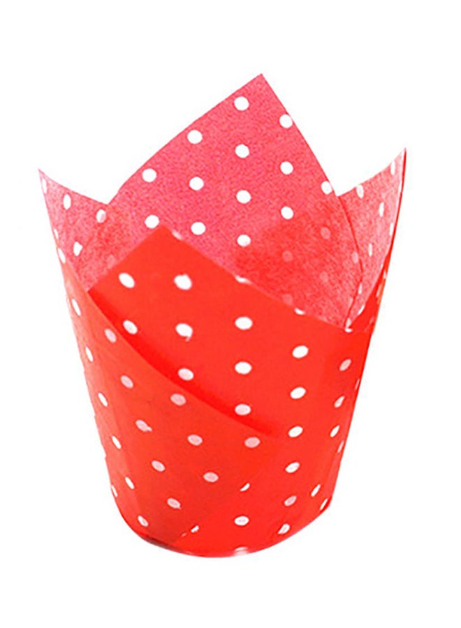 Bluelans 50-Piece High Temperature Resistant Paper Cup Case Red 