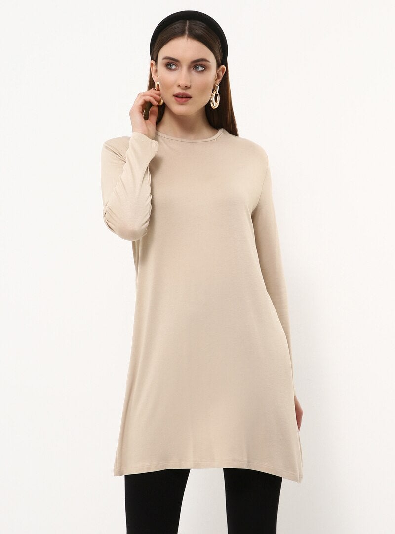 Everyday Basic by modanisa Essential Tunic Beige - Image 1