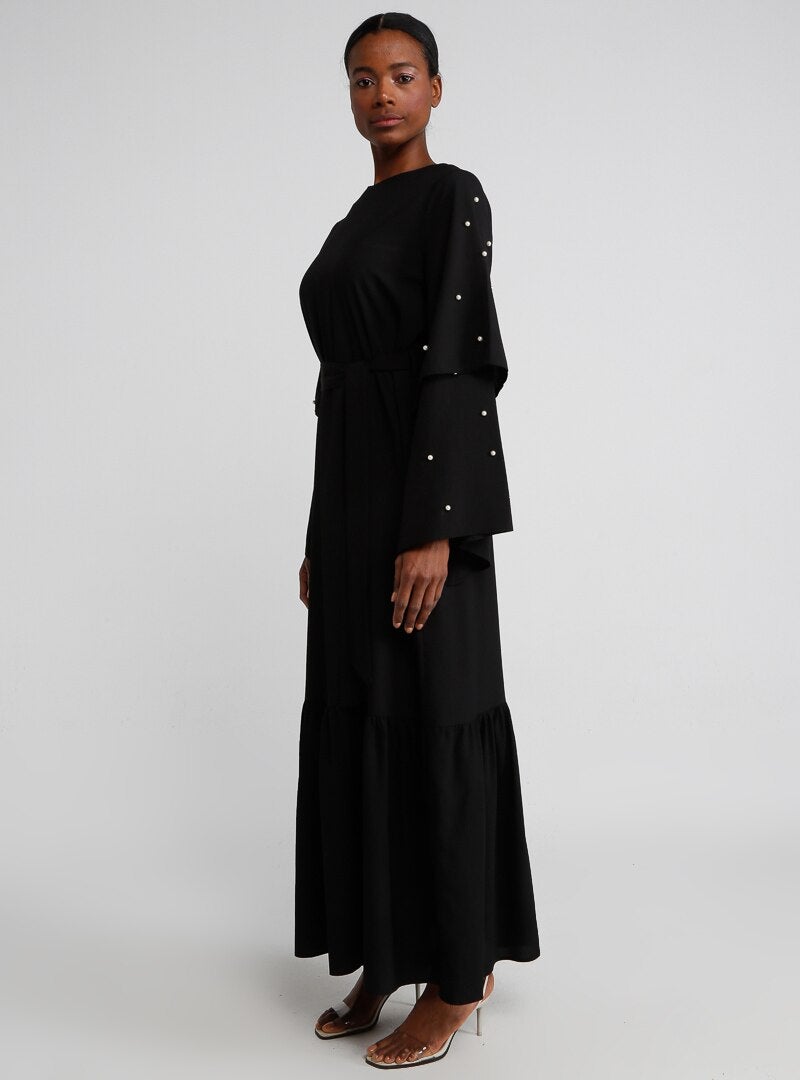 تافين من مودانيسا فستان طويل مزين بحزام أسود - Image 4