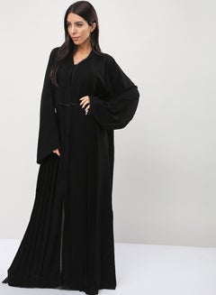 Pleated Abaya Black