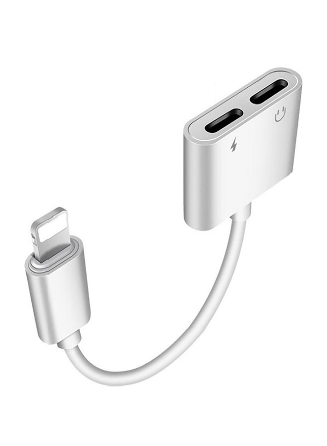 Adapter for I-Phone 7 for Dual Audio Converter for I-Phone 8 7 Plus 10 X Charger Splitter Headphone Adapters White  - Image 1