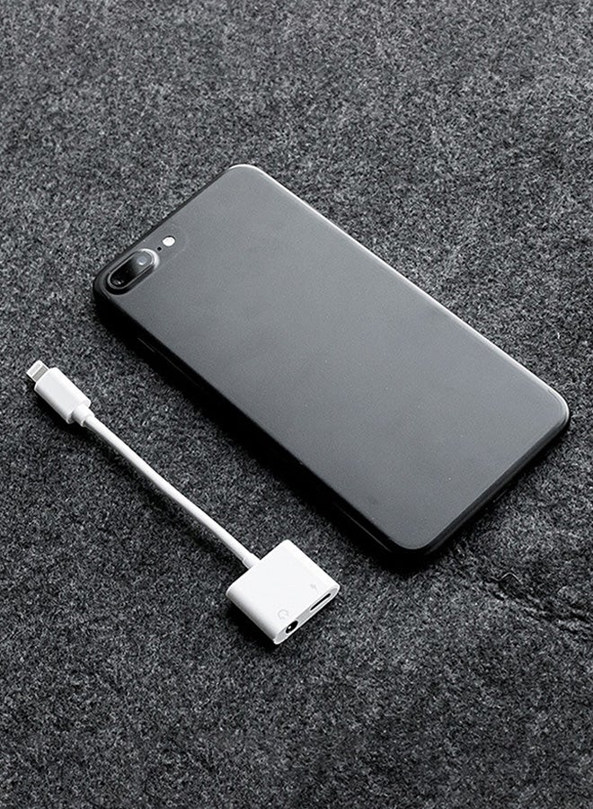 Adapter for I-Phone 7 for Dual Audio Converter for I-Phone 8 7 Plus 10 X Charger Splitter Headphone Adapters White  - Image 3