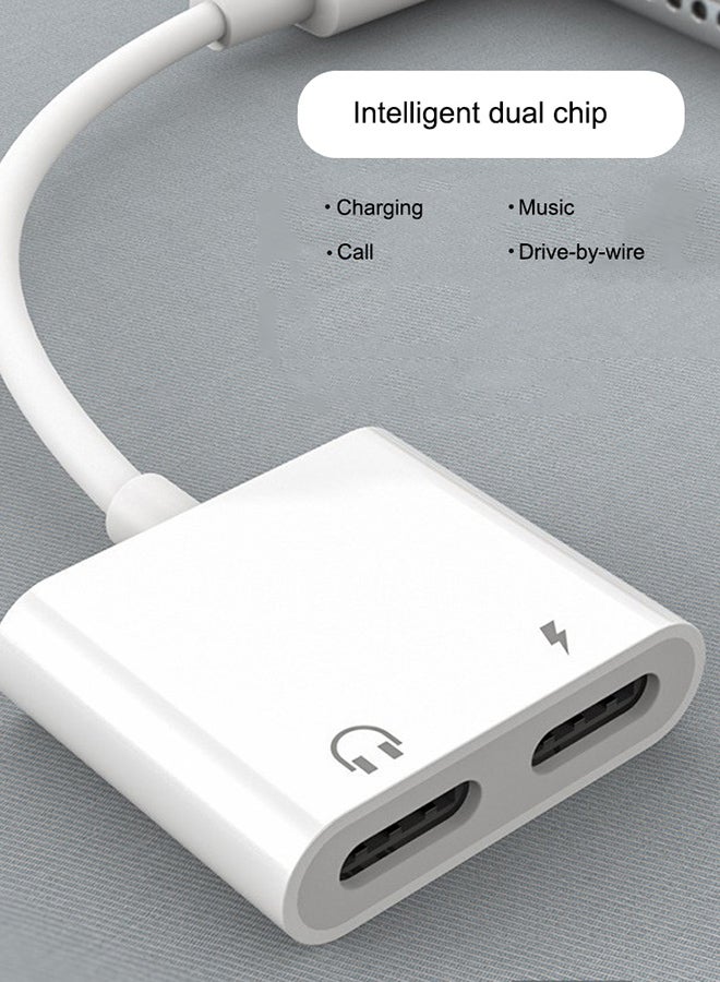 Adapter for I-Phone 7 for Dual Audio Converter for I-Phone 8 7 Plus 10 X Charger Splitter Headphone Adapters White  - Image 2