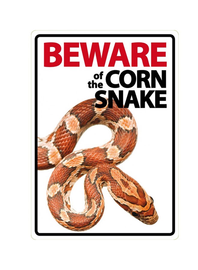Beware Of The Corn Snake Sign Multicolour