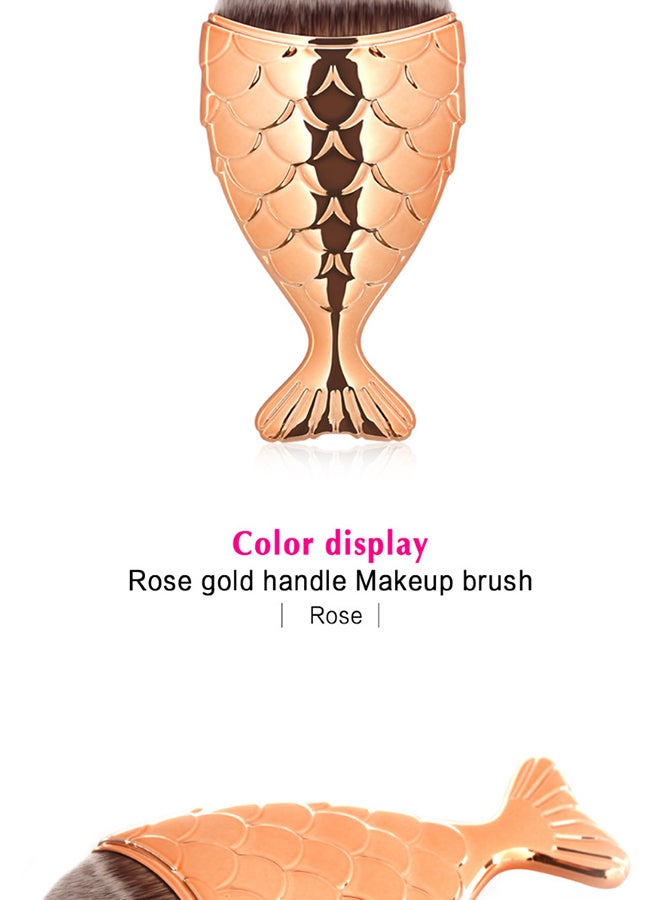 Fish Scale Makeup Brush Gold - Image 2
