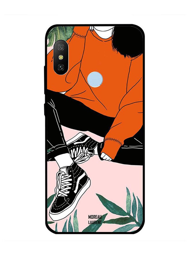 Moreau Laurent Protective Case Cover For Xiaomi Redmi Note 6 Pro Black Shoes Orange Shirt Girl Ready for Picture