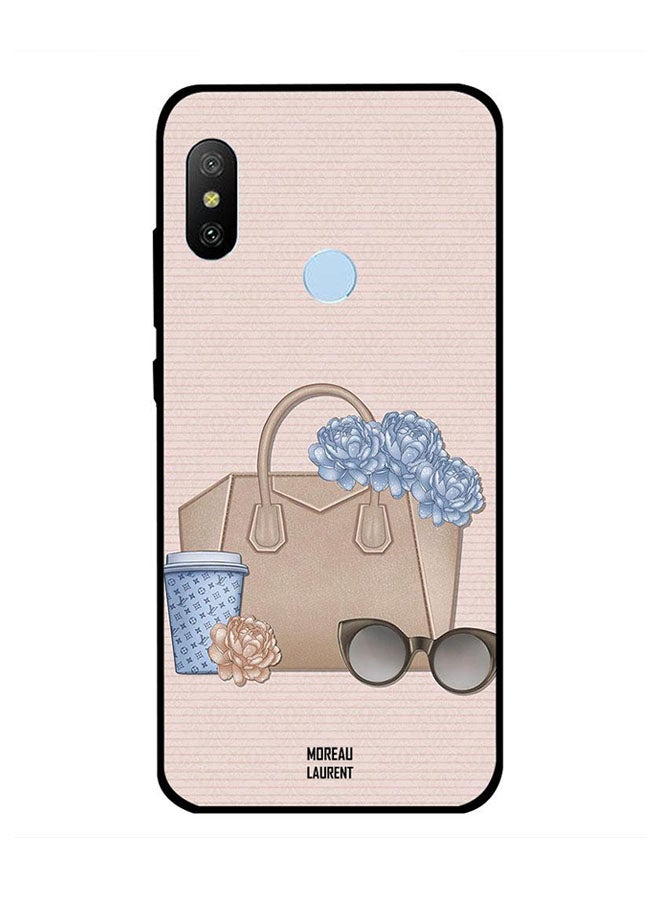 Protective Case Cover For Xiaomi Redmi Note 6 Pro Brown Bag with Glasses