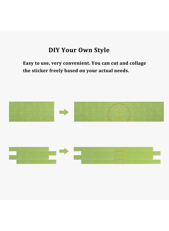 3D Foam Brick Pattern Wall Sticker Green 60x15centimeter - Image 2