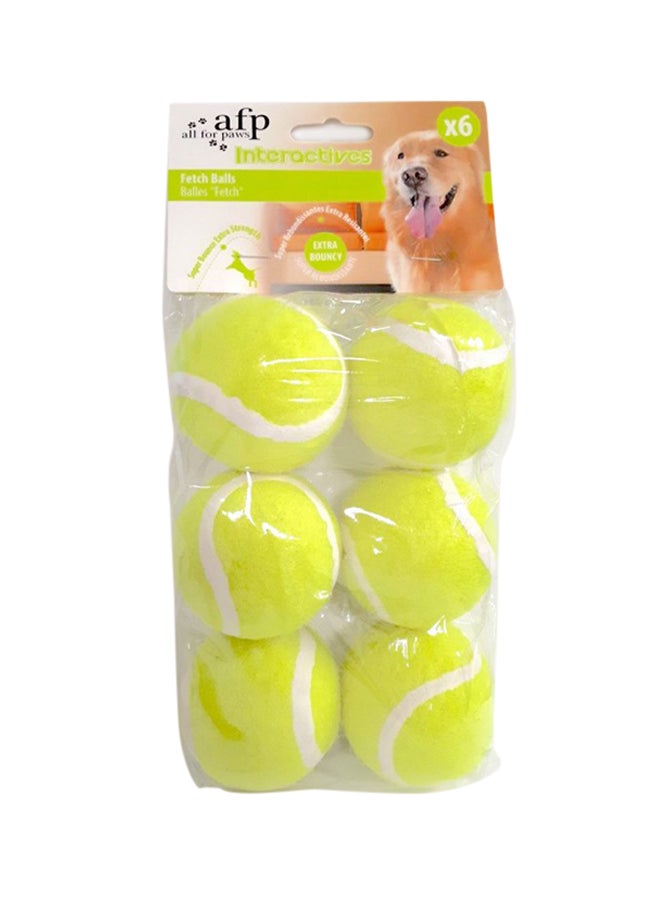 all for paws Fetch Ballsmall Pack of 6 Green  - Image 1