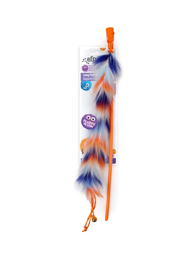 all for paws Long Fluff Wand Toy Orange