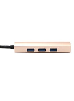 موزع 3.0 USB عالي السرعة بأربعة منافذ ذهبي