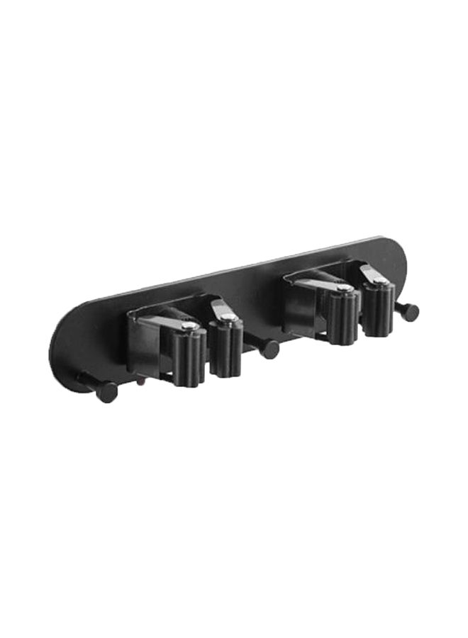 Wall Mounted Grip Clips Broom Hanger Mop Holder Black 1kg