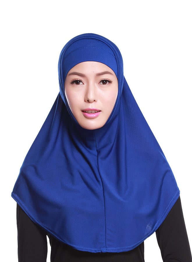 Solid Pattern Head Cover Hijab Blue