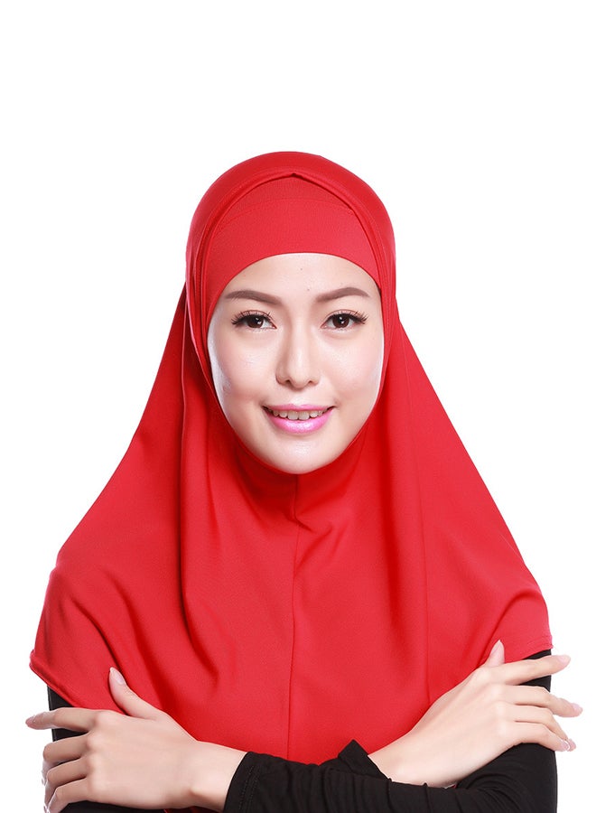 2-Piece Head Cover Hijab Red