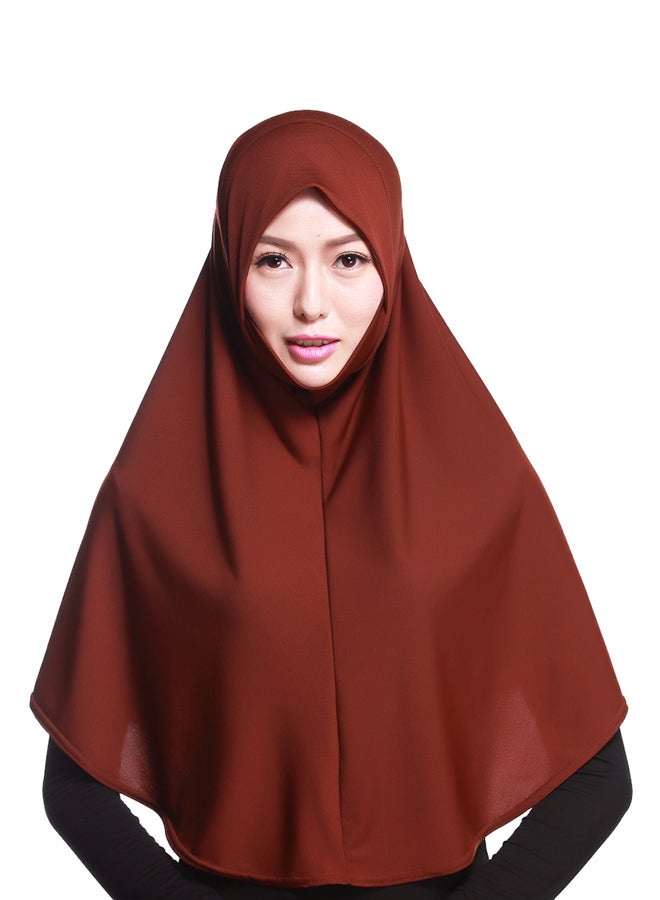 Generic - Long Head Cover Hijab Brown - Image 1