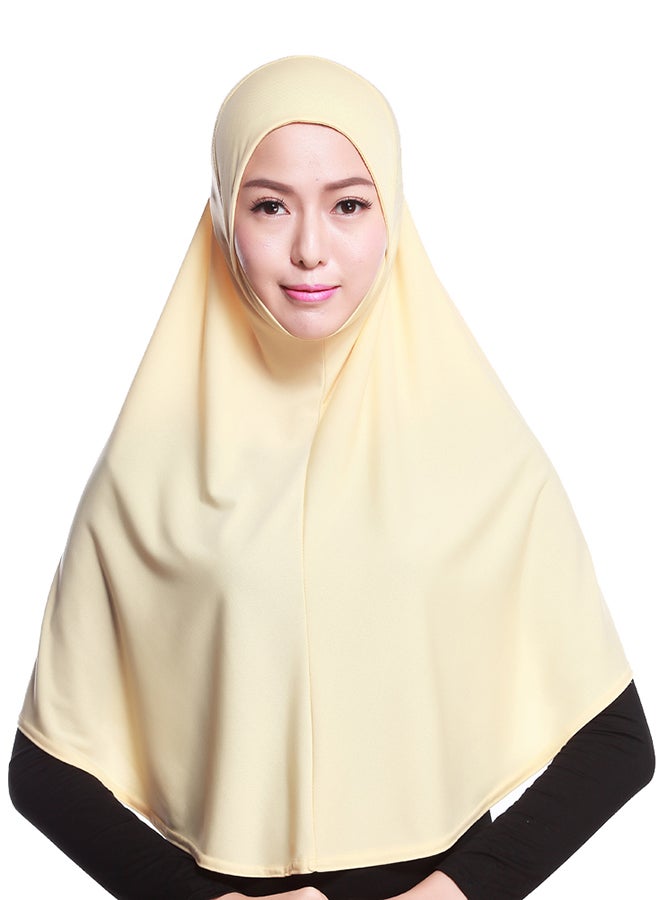 Long Head Cover Hijab Beige