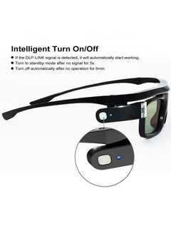 Generic 3D Active Rechargeable Shutter Glasses Black  - Image 5