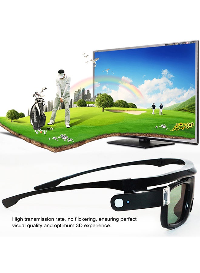 Generic - 3D Active Rechargeable Shutter Glasses Black - Image 1