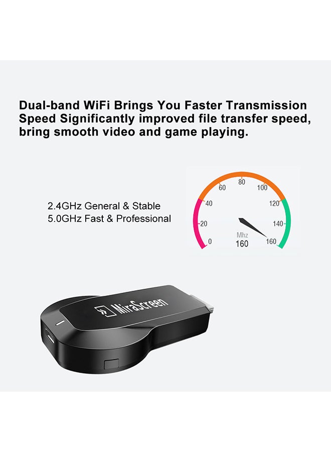 Mirascreen - E5M Wireless TV Dongle Receiver Black - Image 1