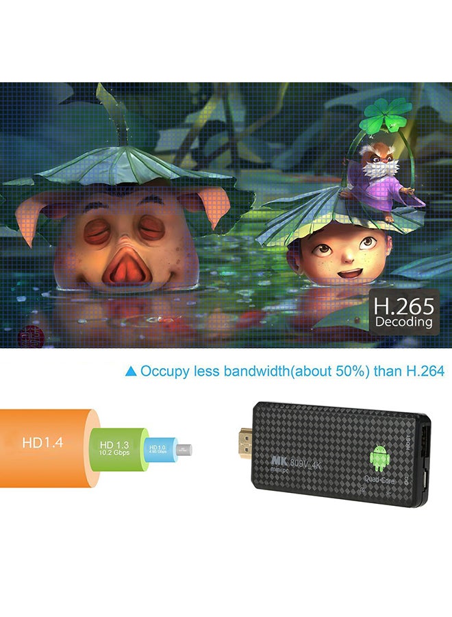 جهاز دونغل تي في أندرويد طراز MK809 IV أسود - Image 3