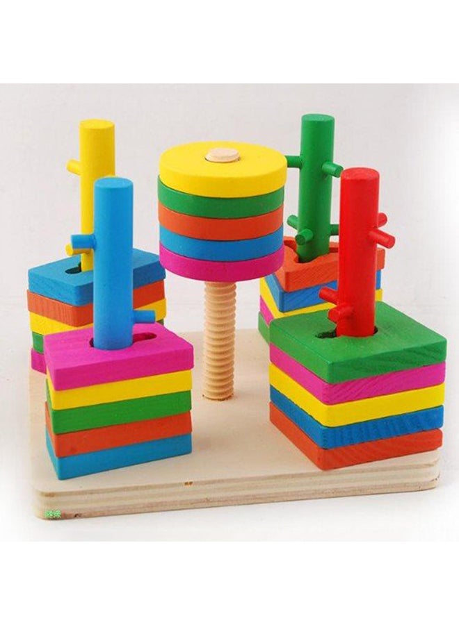 5 Pillar Children Matching Color Shape Pre-school Educational Toy Set  - Image 2
