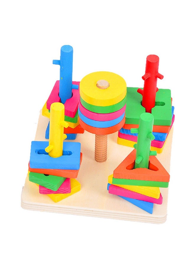 5 Pillar Children Matching Color Shape Pre-school Educational Toy Set  - Image 1