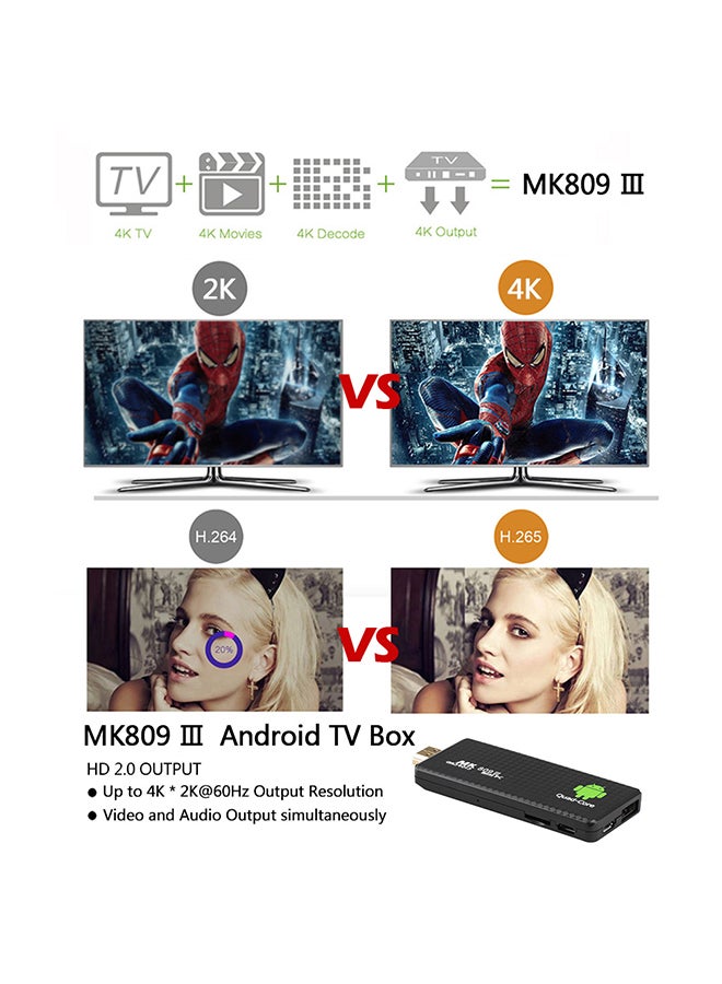 Generic - MK809 Ⅲ Android TV Dongle Black - Image 1