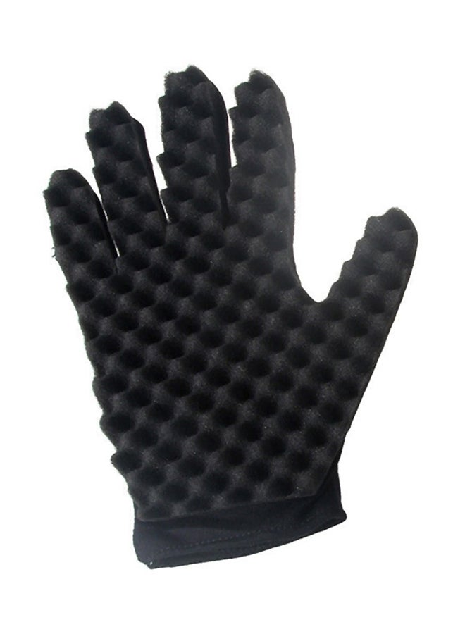 Generic Magic Twist Curl Hair Sponge Barber Gloves Black 20cm 