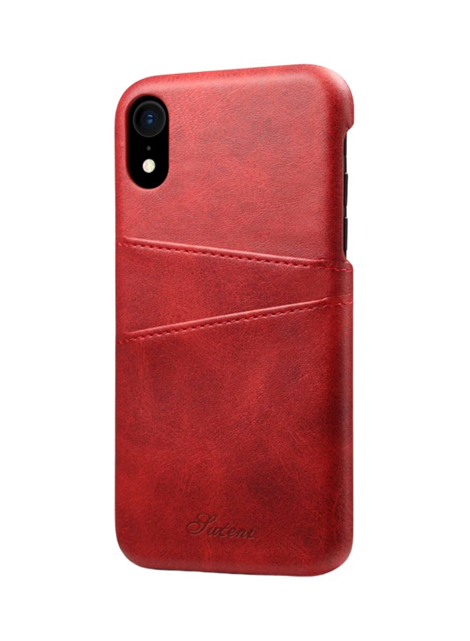Olliwon Protective Case Cover With Credit Card Holder For iPhone XR Red 