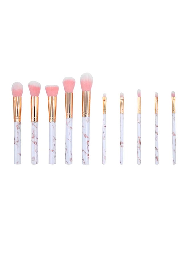 Falpro 10- Piece Marble Pattern Make-Up Brush Set Pink  - Image 2