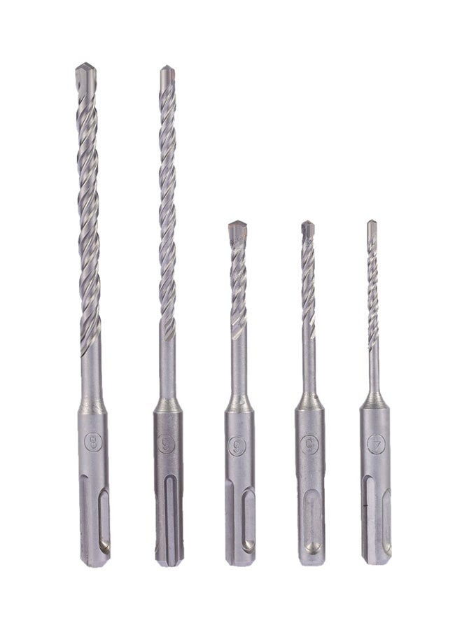 5-Piece SDS Drill Bit Silver 18.5 x 8 x 1cm