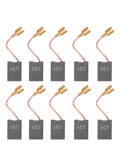 10-Piece A65 Mini Carbon Motor Brushes Replacement With Spring And Copper Core For Electric Drill Mill Machine Motors Rotary Tool Grey 22.5mm