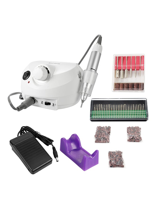 Electric Nail Polish Removing Tools Drill Machine Nail-Art Equipment White 24 x 20 x 9.5cm