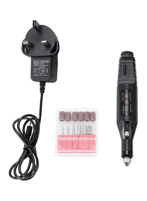 Electric Grinder And Nail Polish Removing Machine Tool Kit Black 24 x 16 x 3cm