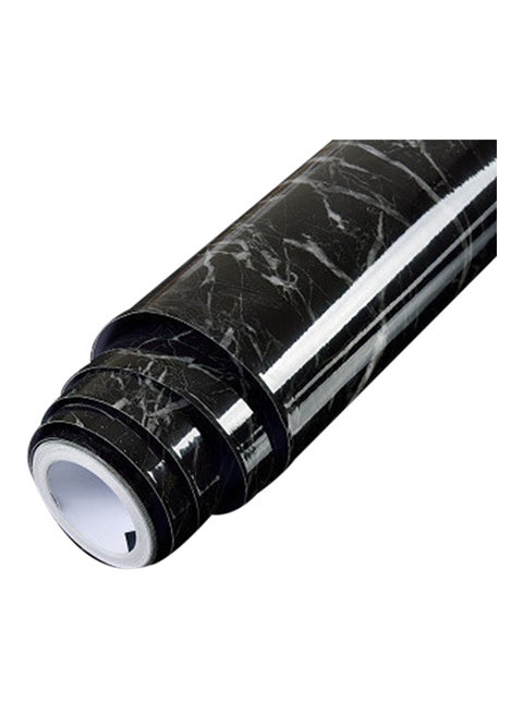 Marble Pattern Self-Adhesive Wallpaper Black 60cmx5m
