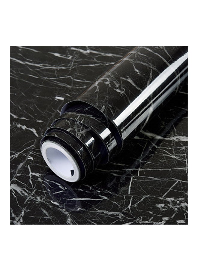 Generic - Marble Pattern Self-Adhesive Wallpaper Black 60cmx5m - Image 1