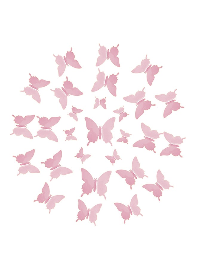 12-Piece 3D Butterfly Wall Sticker Pink 0.02kg - Image 1