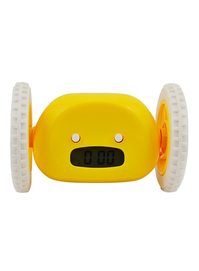 Alarm Clock LED Digital Alarm Clock With 2 Running Wheels Yellow 0.325kg  - Image 1