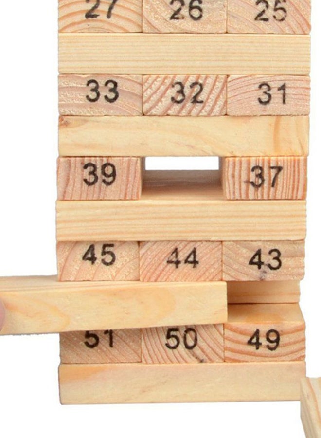 Unique 54-Pieces Wooden Tower Hardwood Building Blocks Toy - Image 3