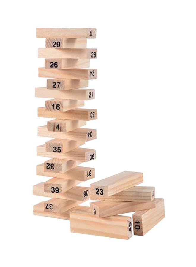 Unique 54-Piece Wooden Tower Hardwood Building Block Toy - Image 1