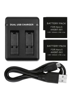Generic USB Battery Charger With Dual Charging Slots And USB Cable For GoPro Hero 5/6 Black  - Image 1