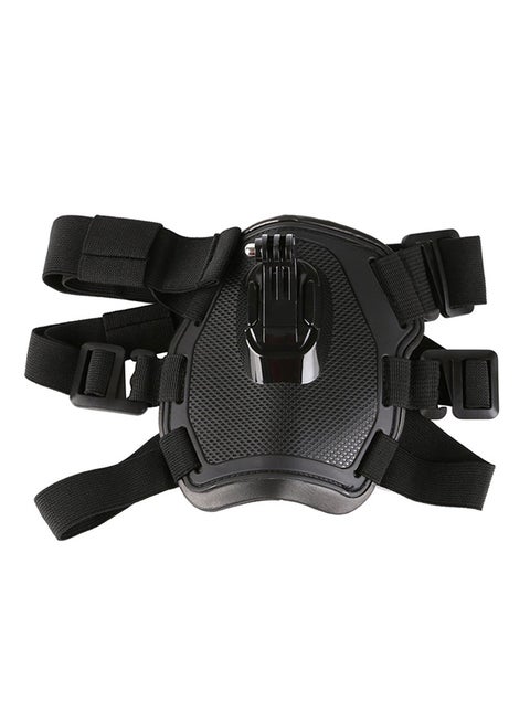 Dog Fetch Harness Chest Strap With Camera Mount Black