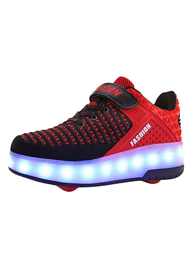 كول بيبي حذاء تزلج بخطاف وحلقة إضاءة LED مع عجلات أحمر  - Image 1