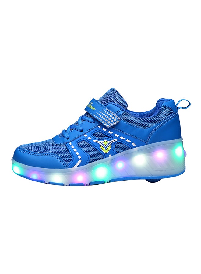 كول بيبي حذاء تزلج برقبة منخفضة وشريط فيلكرو للغلق مزود بعجلات وإضاءة LED أزرق  - Image 1