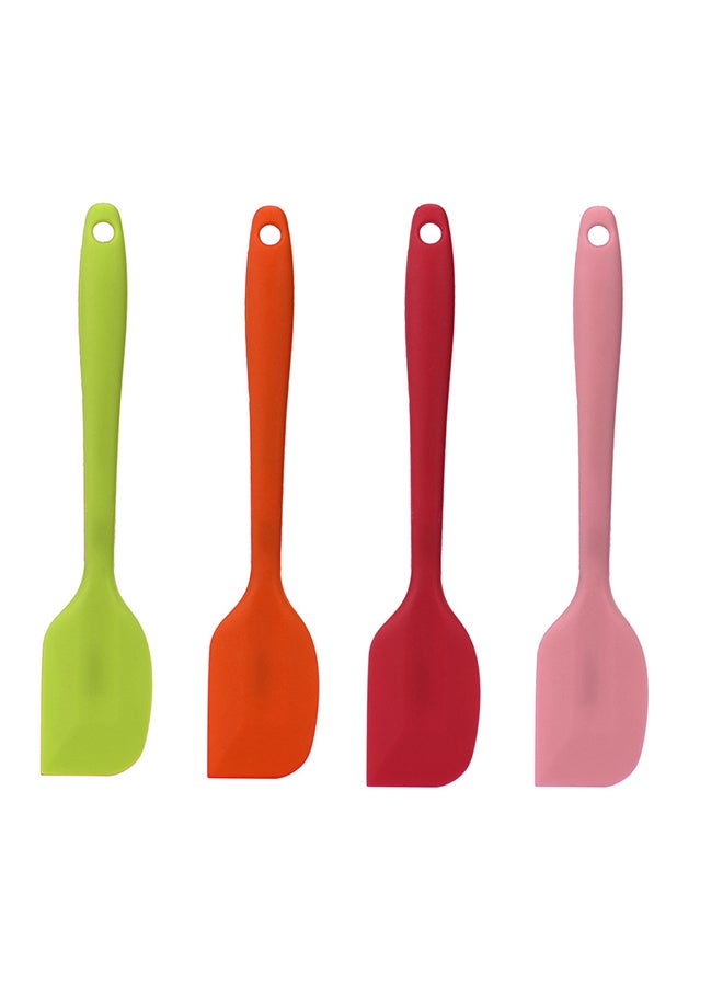 طقم ملاعق تقليب مرنة من السيليكون ومقاومة للحرارة مكون من 4 قطع متعدد الألوان 25x20x3سم - Image 3