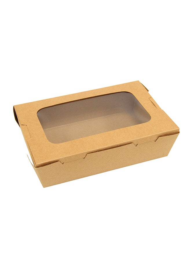 Hotpack Kraft Pe Lnch Box With Window Beige/Clear 180x120x50mm - Image 1