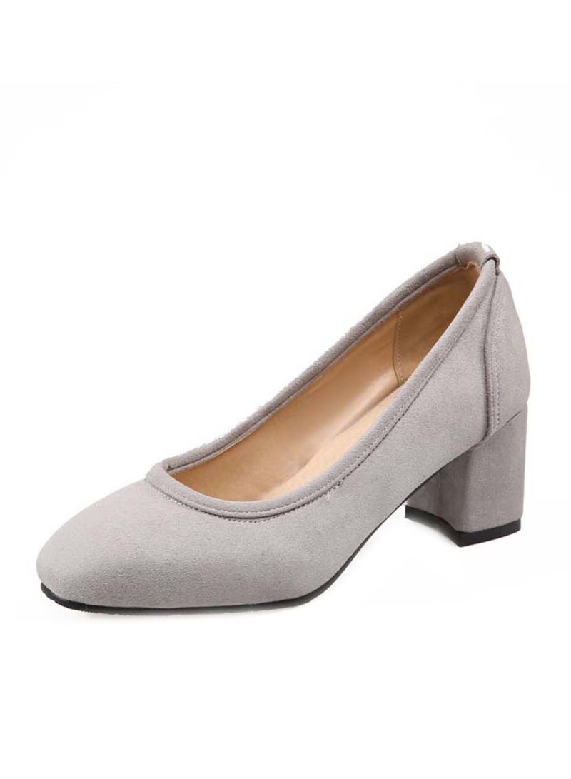 GFM - Suede Pull-on Pumps Grey - Image 1