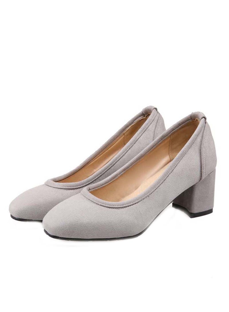 GFM - Suede Pull-on Pumps Grey - Image 1