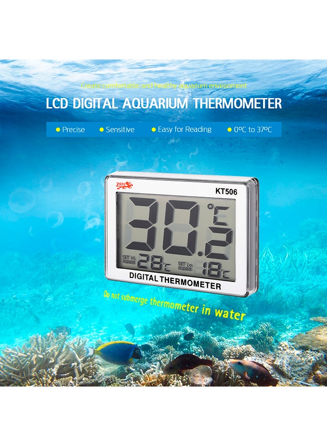 مقياس درجة حرارة حوض الأسماك بتصميم رقمي صغير بإضاءة LCD متعدد الألوان - Image 3